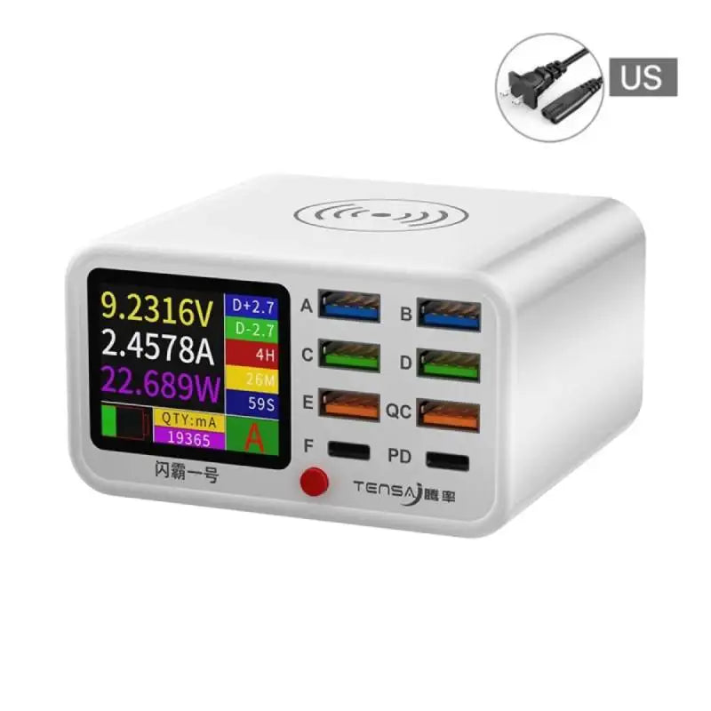 Multifunction 8-port Charger for Mobile Phonewith Short Circuit Repair Function Smart Wireless Fast Charging Tool