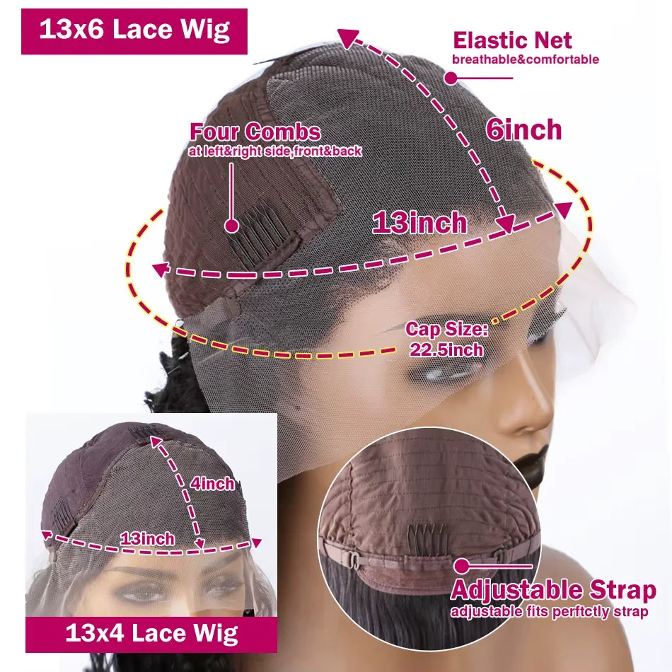 Bone Straight Human Hair Wigs Glueless 13x6 Hd Lace Front Wigs Brazilian 13x4 HD Lace Frontal Black Wig 300% Density For Women