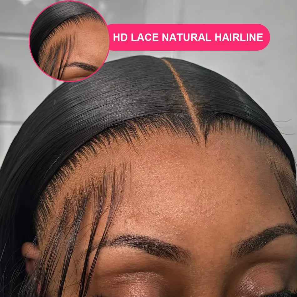 Bone Straight Human Hair Wigs Glueless 13x6 Hd Lace Front Wigs Brazilian 13x4 HD Lace Frontal Black Wig 300% Density For Women