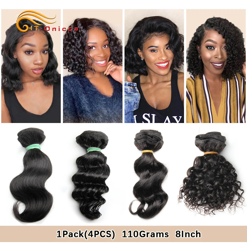 Brazilian Straight Bundles With Closure Machine Made Closure 100% Remy Human Hair 3 Bundles With Closure Natural Color