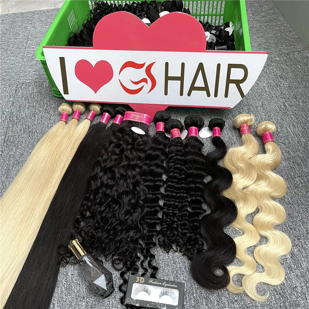 GS 100% Unprocessed Natural Remy Hair Raw Indian Curly Bundle Double Drawn Cuticle Aligned Natural Color From Trusted Vendor