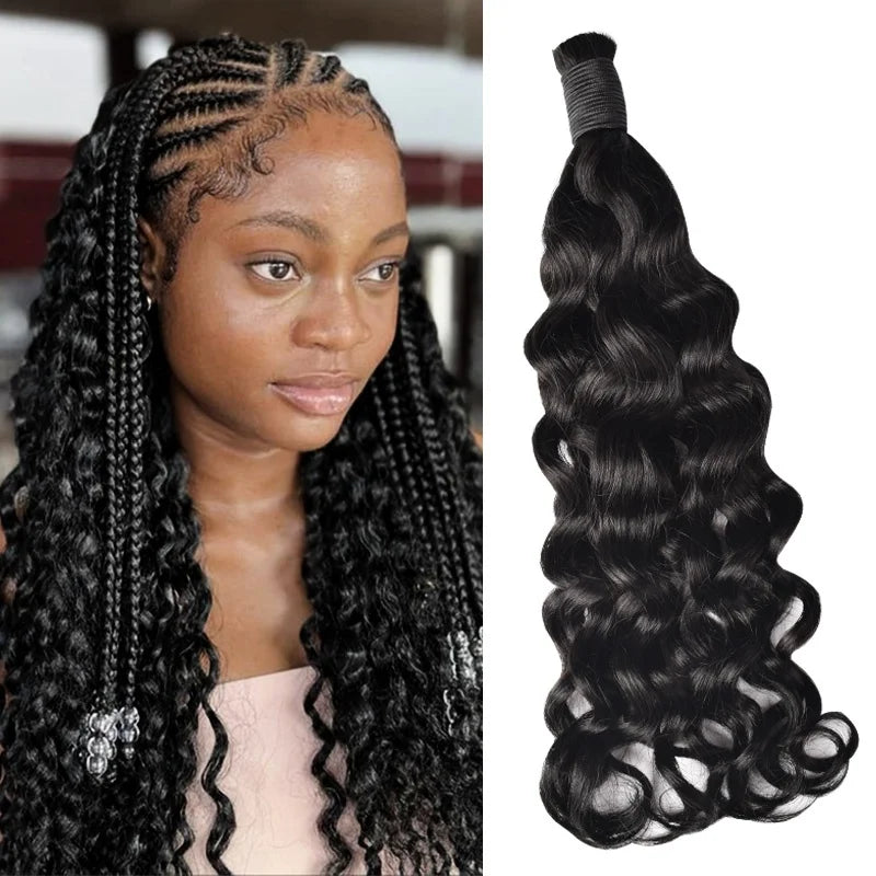 Wholesale Cheap Loose Deep Wave Bulk Human Hair for Braiding No Weft Hair Bundles for Boho Braids 100% Virgin Hair Extensions