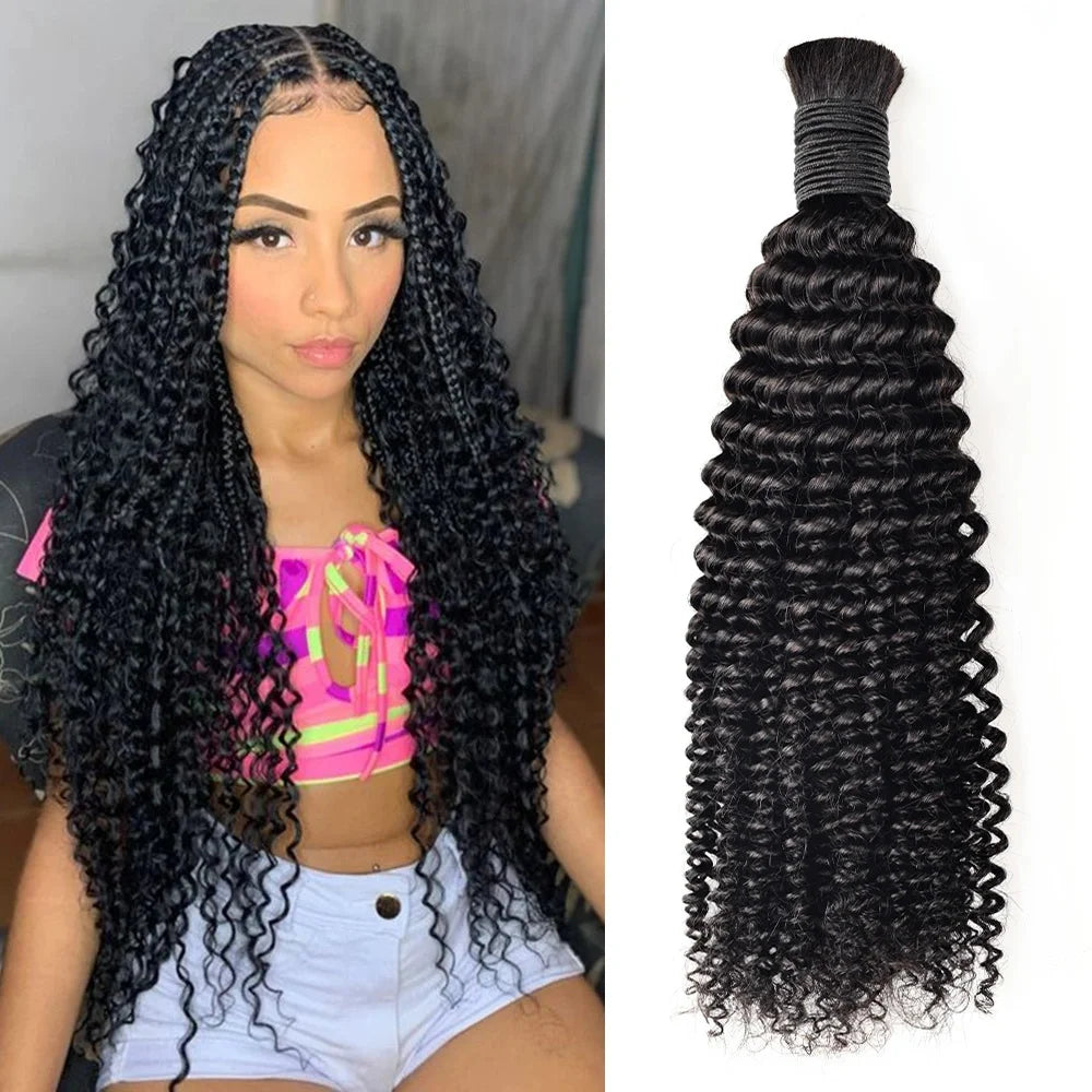 Wholesale Cheap Loose Deep Wave Bulk Human Hair for Braiding No Weft Hair Bundles for Boho Braids 100% Virgin Hair Extensions
