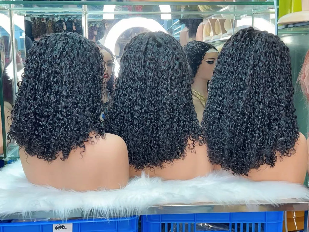 Raw Vietnamese Hair Double Drawn 5*5 SDD Glueless Cuticle Aligned Pixie Curly Vietnamese Aligned Hair Lace Closure