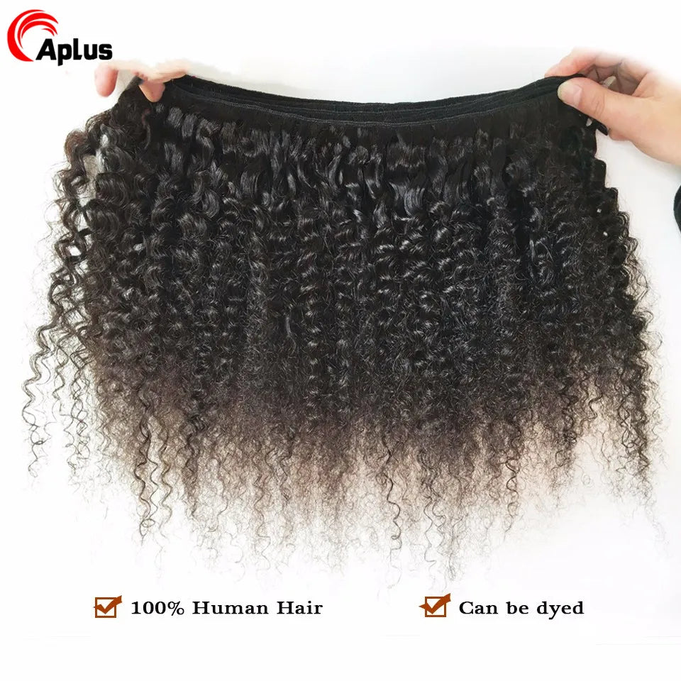 Raw Indian Afro Kinky Curly Human Hair Bundles 4B 4C Natural Virgin Curly 100% Soft Human Hair Weave Bundle Hair Extension Weft