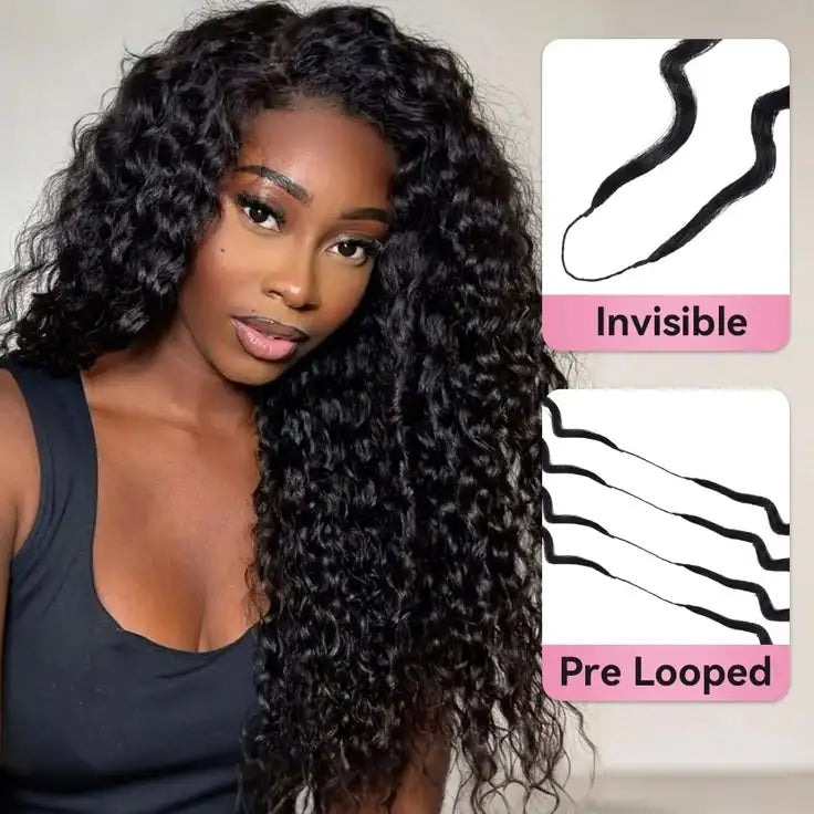 Pixie Curly Machine-made Crochet Human Hair Extensions Reusable No Glue No Damage for Black Women