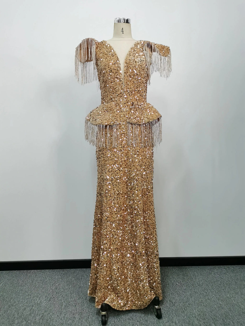Party Dress Women Spring Autumn Sexy Tassel Sequin Sleeveless O-neck Slim Banquet Dinner Ladies Long Cloth Lugentolo