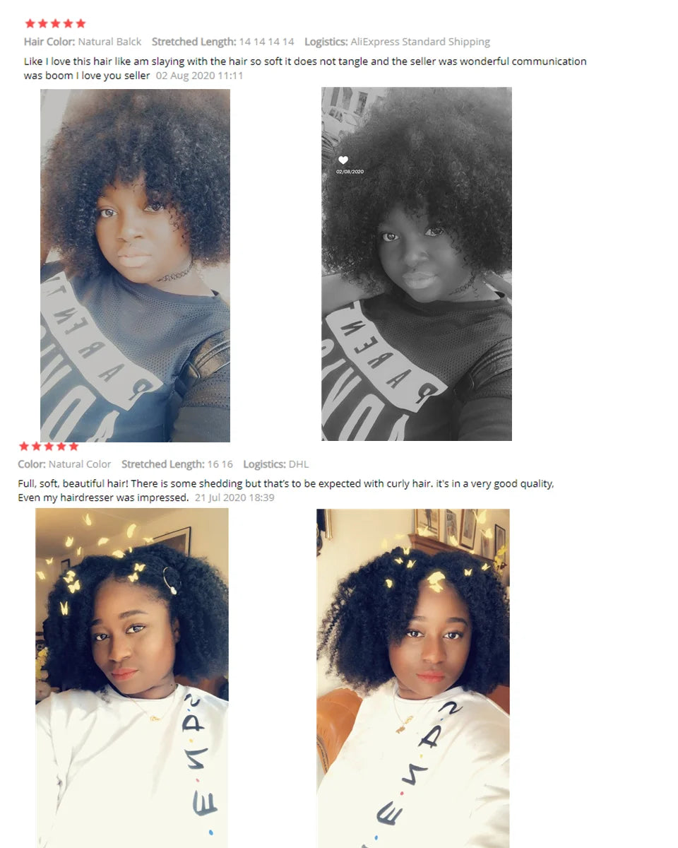 Raw Indian Afro Kinky Curly Human Hair Bundles 4B 4C Natural Virgin Curly 100% Soft Human Hair Weave Bundle Hair Extension Weft