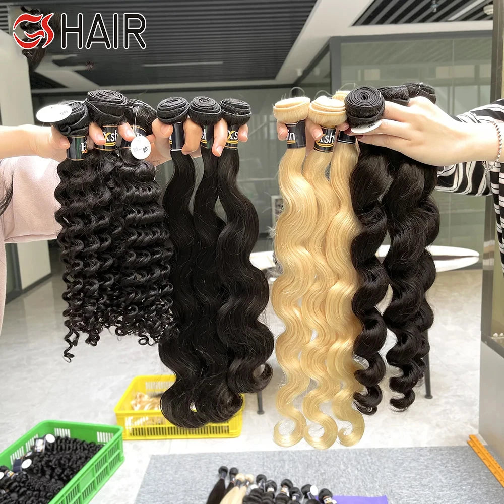 GS 100% Unprocessed Natural Remy Hair Raw Indian Curly Bundle Double Drawn Cuticle Aligned Natural Color From Trusted Vendor
