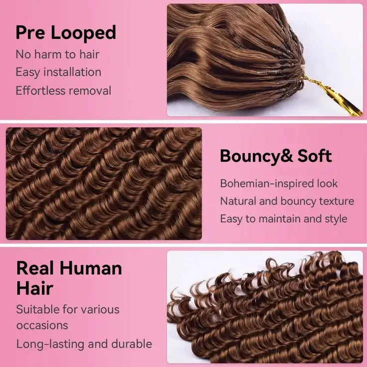 Pixie Curly Machine-made Crochet Human Hair Extensions Reusable No Glue No Damage for Black Women