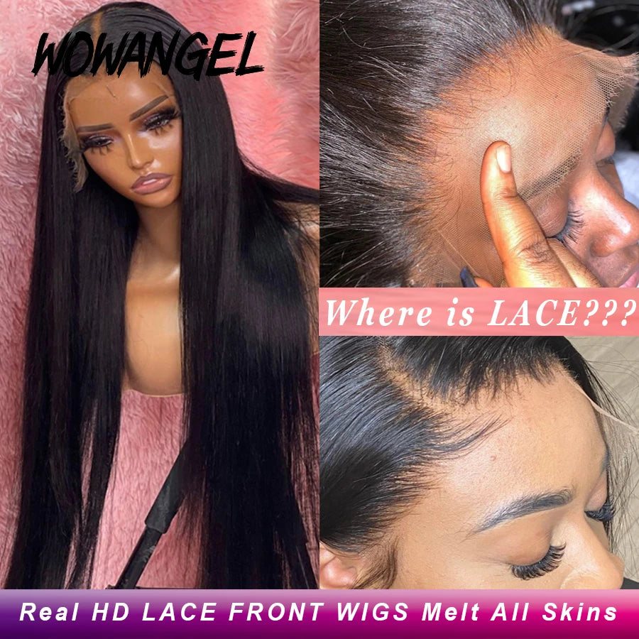 32 inch Bone Straight Hair Bundles With HD Lace Frontal Melt Skins Brazilian Human Hair Extension HD Lace Closure With Bundles