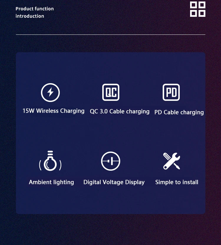 For Volvo XC90 XC60 V60 S90 S60 V90 Car Wireless Charging 15W Fast Wirele Charger Accessories Trim Automotive Electronics