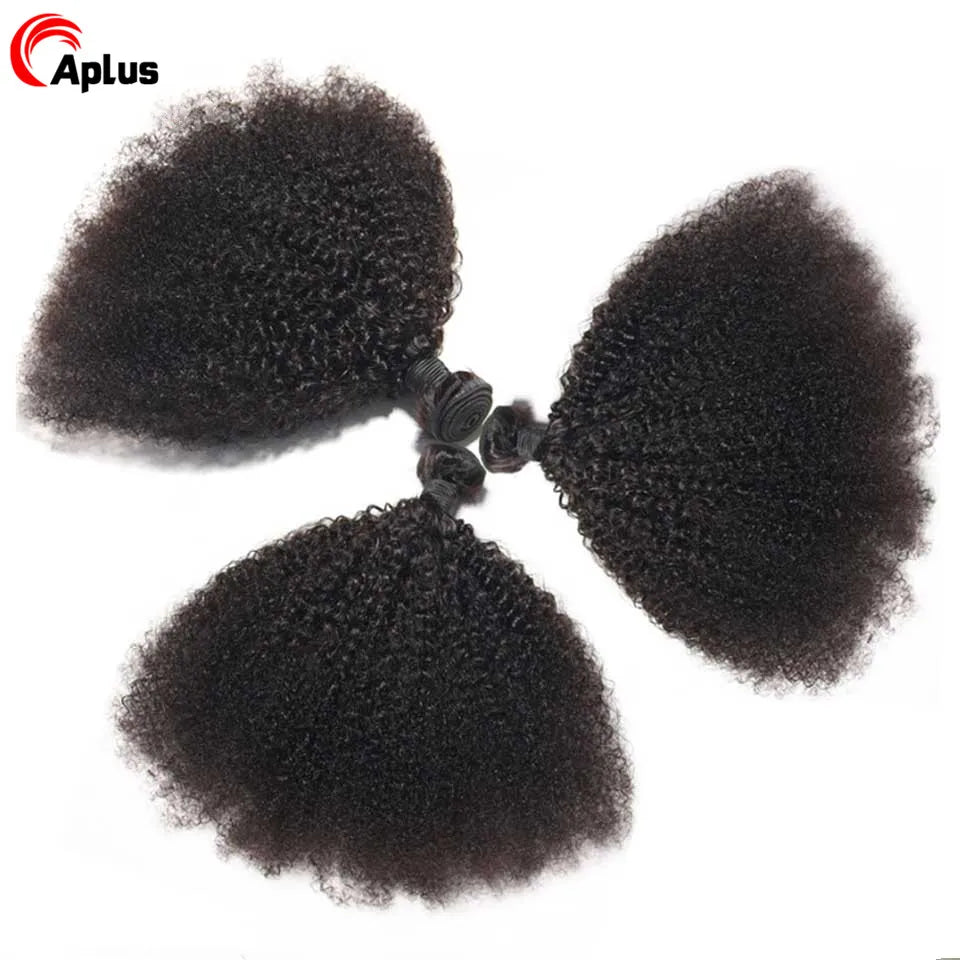 Raw Indian Afro Kinky Curly Human Hair Bundles 4B 4C Natural Virgin Curly 100% Soft Human Hair Weave Bundle Hair Extension Weft