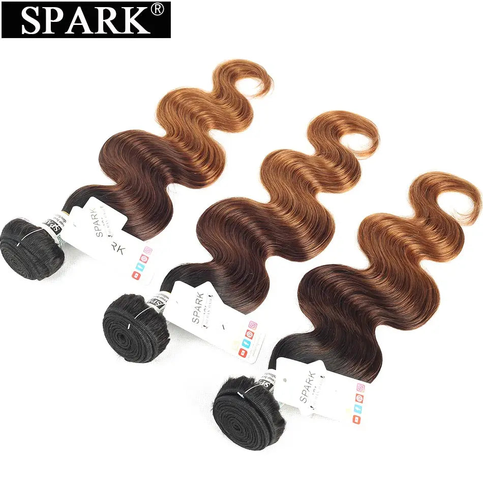 Spark Hair Ombre Brazilian Body Wave Hair 1/3/4 Bundles 100% Human Hair Weave Bundles 100% Remy human Hair