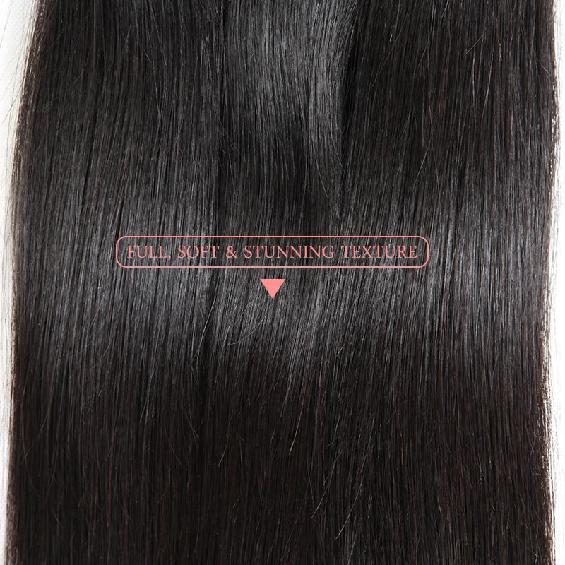 Straight Human Hair Bundle Addbeauty Brazilian Raw Virgin Human Hair Weave Long Real Hair Extension Double Drawn Natural Color