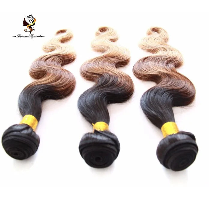 Body Wave 3 Tone Ombre Brazilian Hair Weave Bundles 1B/4/27Human Hair Extensions