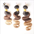 Body Wave 3 Tone Ombre Brazilian Hair Weave Bundles 1B/4/27Human Hair Extensions