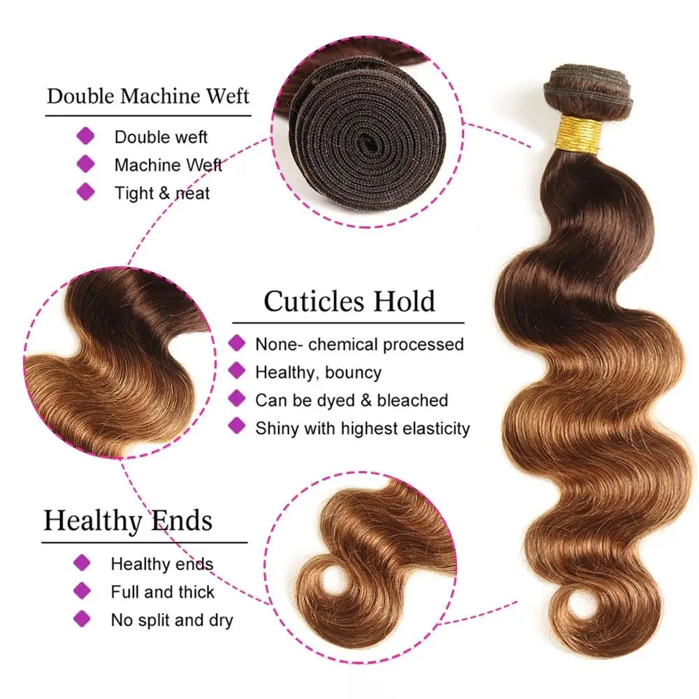 3 Tone Color Ombre Curly Body Deep Weave Virgin Hair Frontal Extensions Raw Blonde Ombre Human Hair Bundles With Closure