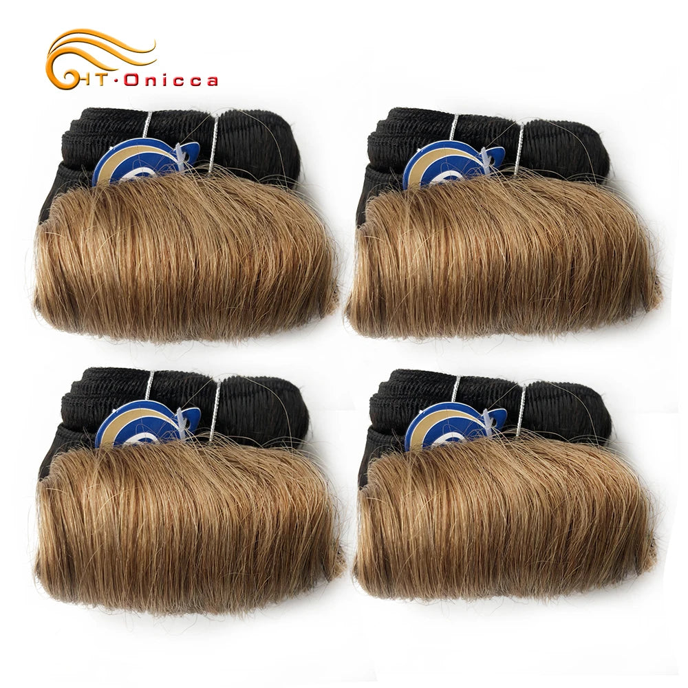 Brazilian Curly Hair Weave Bundles 100% Human Hair 4 Bundles Afro 1B 30 Burgundy Bundles Hair Extension 5 5 6 7 Inches Remy Hair