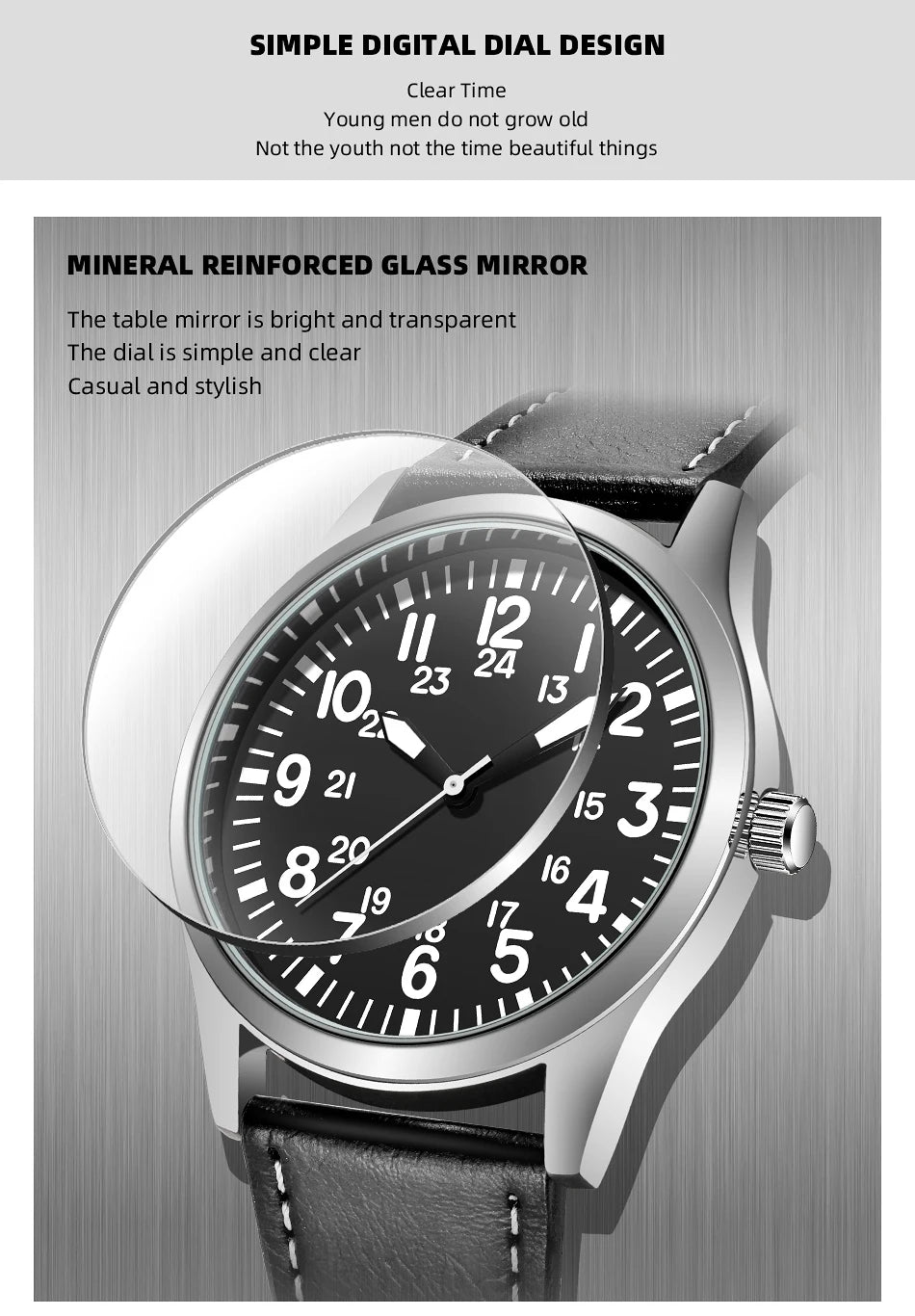 Field Watch with Steel Band Easy Reading Japan Movement