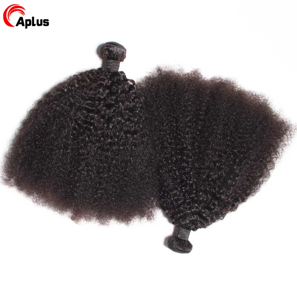 Raw Indian Afro Kinky Curly Human Hair Bundles 4B 4C Natural Virgin Curly 100% Soft Human Hair Weave Bundle Hair Extension Weft