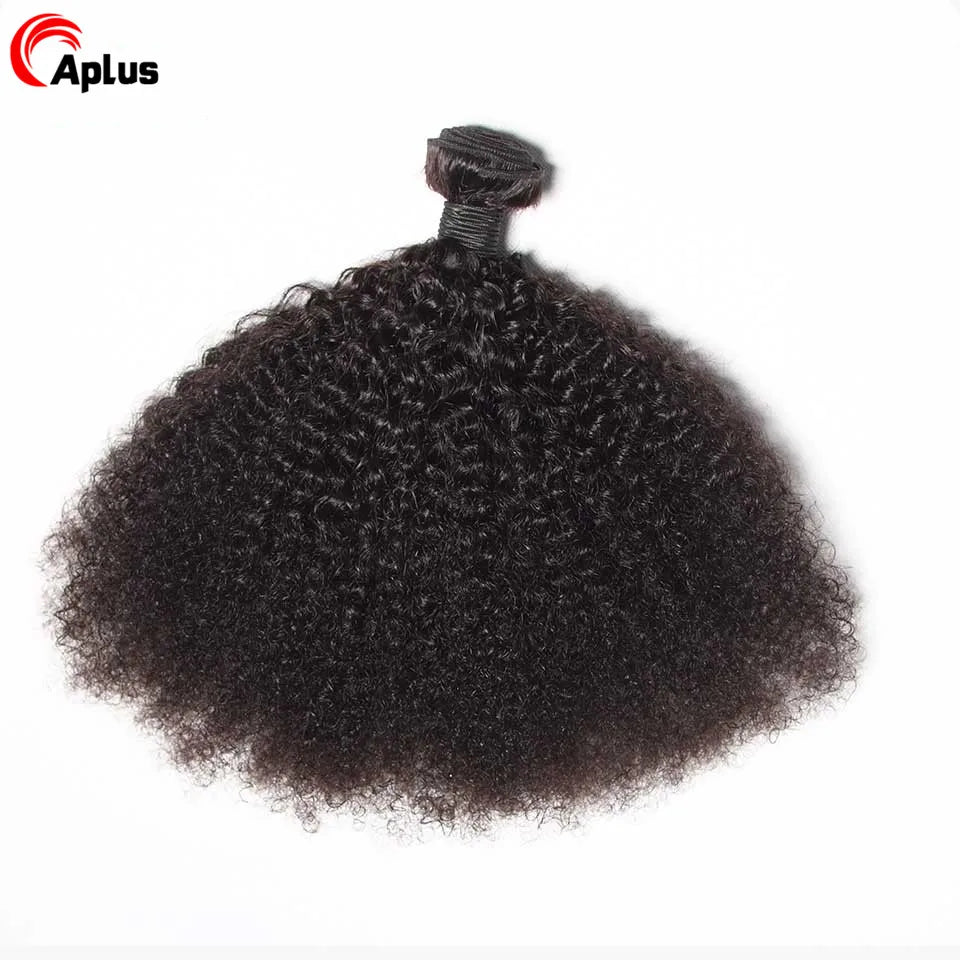 Raw Indian Afro Kinky Curly Human Hair Bundles 4B 4C Natural Virgin Curly 100% Soft Human Hair Weave Bundle Hair Extension Weft