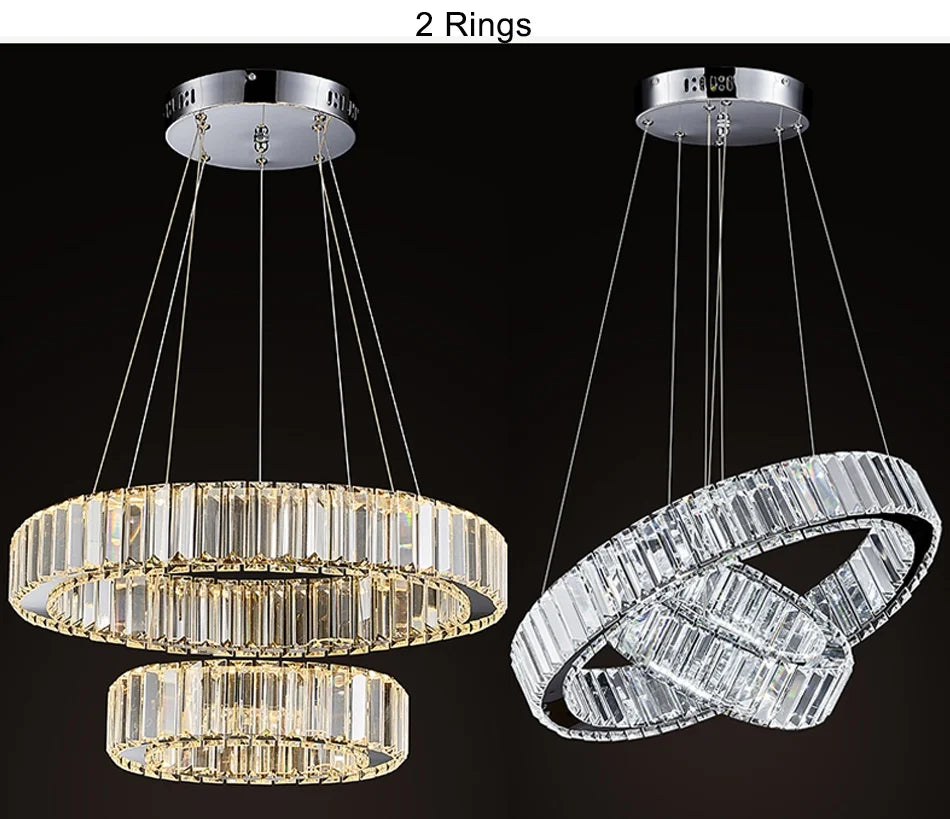 Ring Light Modern Home Decoration Luxury Led Lights for Living Room Crystal Lamp Ceiling Chandelier Decor Lustre Indoor Lighting