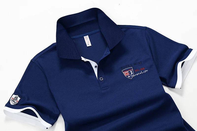 polo shirt men summer New Solid color men short sleeve polo shirt casual mens synthetic fiber embroidery Business mens top 633