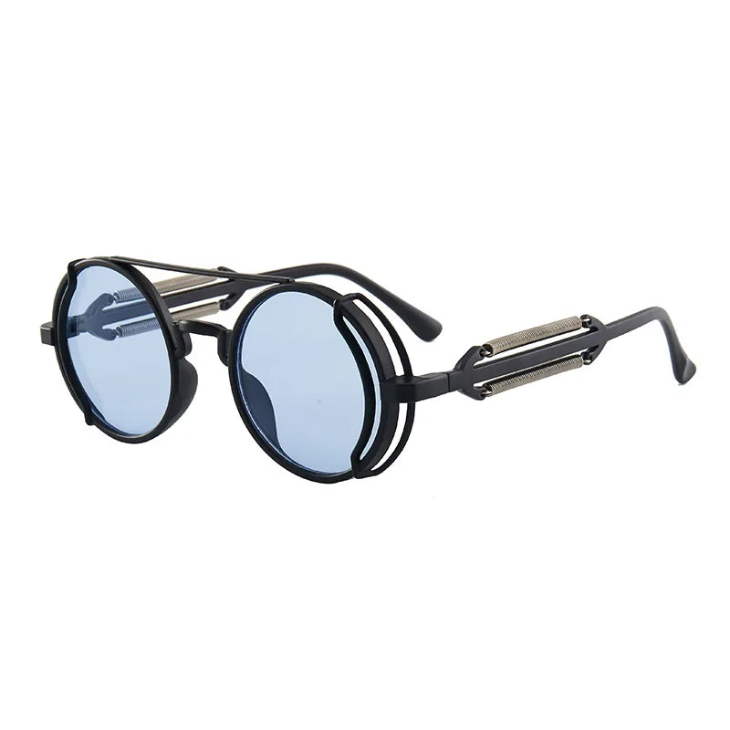 Classic Gothic Steampunk Sunglasses Luxury Brand Designer High Quality Men and Women Retro Round Pc Frame Sunglasses