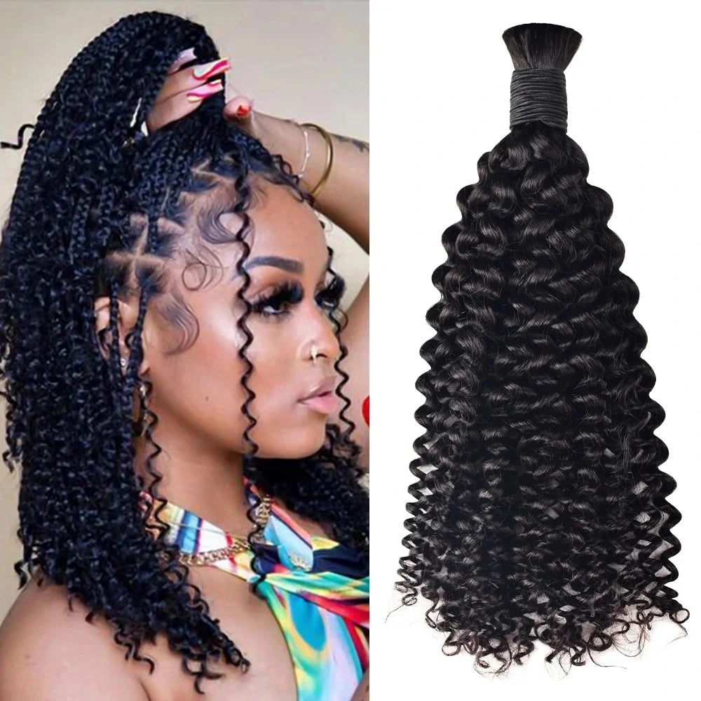 Wholesale Cheap Loose Deep Wave Bulk Human Hair for Braiding No Weft Hair Bundles for Boho Braids 100% Virgin Hair Extensions