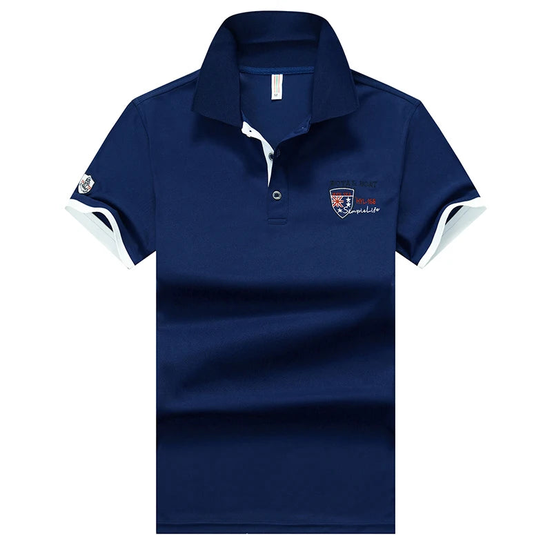 polo shirt men summer New Solid color men short sleeve polo shirt casual mens synthetic fiber embroidery Business mens top 633