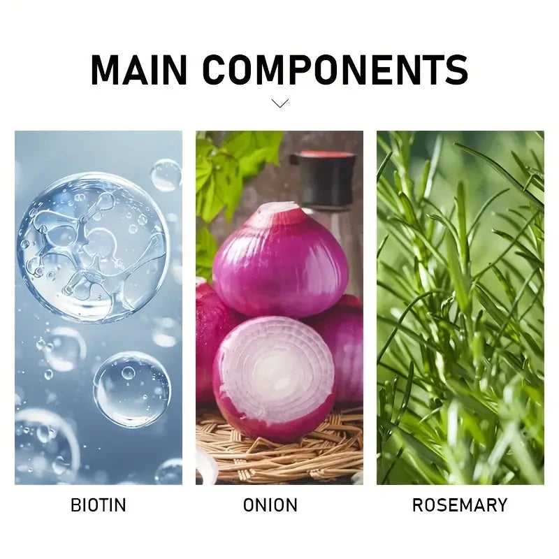 Biotin Hair Oil with Rosemary and Onion - Moisturizes Dry, Damaged, and Frizzy Hair - Nourishing Formula for Smooth, Silky Hair - Suitable for Normal Hair Types
