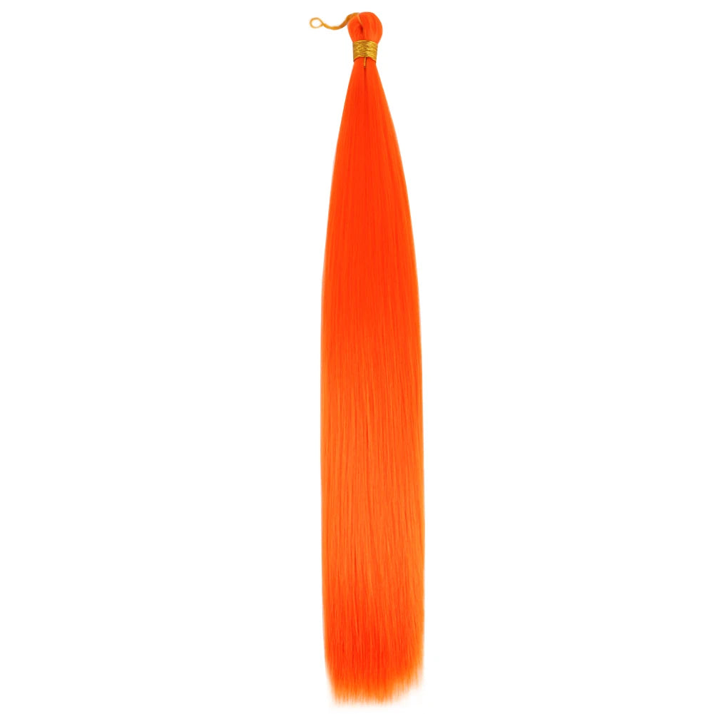 Bone Straight Silky Crochet Braiding Hair Synthetic Bulk High Temperature Hair Bundles Extension 28 Inch 150g Per Pack for Women