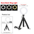 16CM Dimmable Ring Light Led Selfie Ringlight Photo Photography Lighting With Mobile Phone Self-Timer Tripod For Youtube Video
