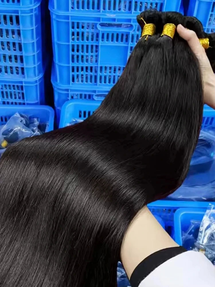 100% Real Human Hair Bone Straight Bundles 30 40 Inches Raw Hair 1 3 4 Bundles Brazilian Hair Weave Extensions For Black Women