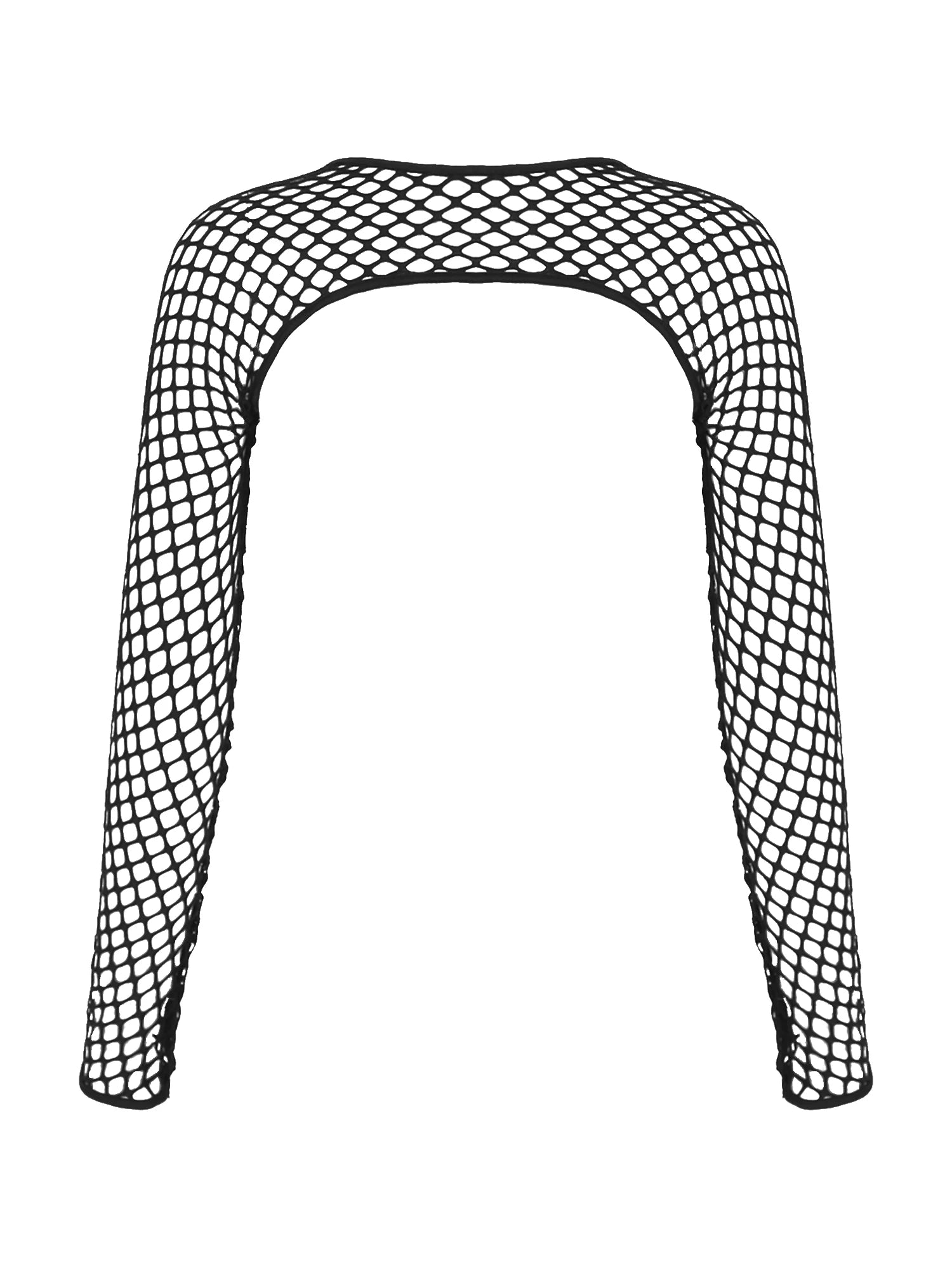 Summer Women T-Shirt Sexy Hip Hop Gothic Female Super-short O Ring Hollow Out Fishnet Long Sleeve Crop Tops Rave Party Clubwear