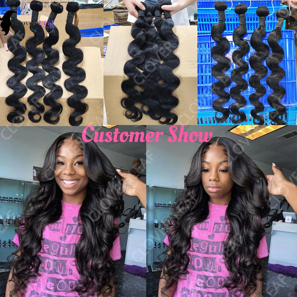 12A 24inch Body Wave Human Hair Bundles 100% Brazilian Raw Human Hair 1/3/4 Bundles for Women Thick Bundles 3 Days Delivery