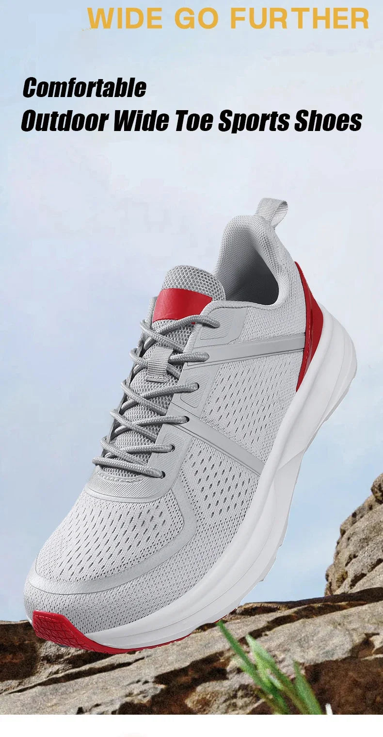 Barefoot Shoes for Men Zero Drop Wide Toe Box Sneakers Minimalist Lace Up Lightweight Breathable Running Shoes Gym Shoes Outdoor