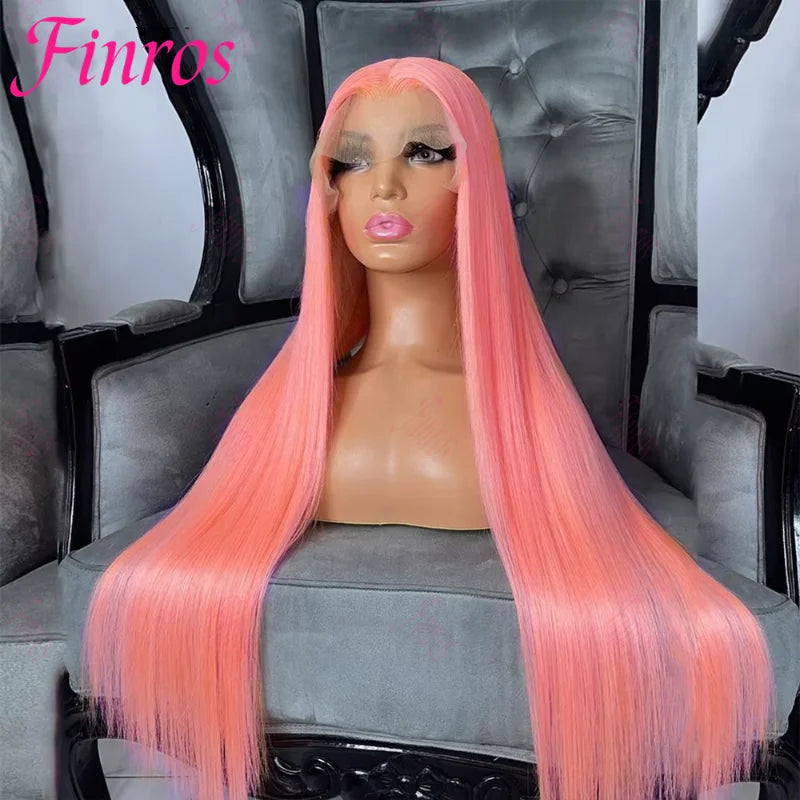 Bone Straight 13x6 HD Light Pink Lace Front Wigs Human Hair For Women Brazilian 613 Color 13x4 Lace Frontal Wig Pre Plucked 200%