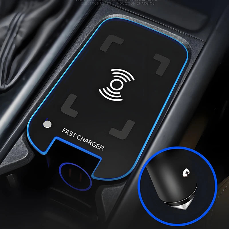 For Volvo XC90 XC60 V60 S90 S60 V90 Car Wireless Charging 15W Fast Wirele Charger Accessories Trim Automotive Electronics