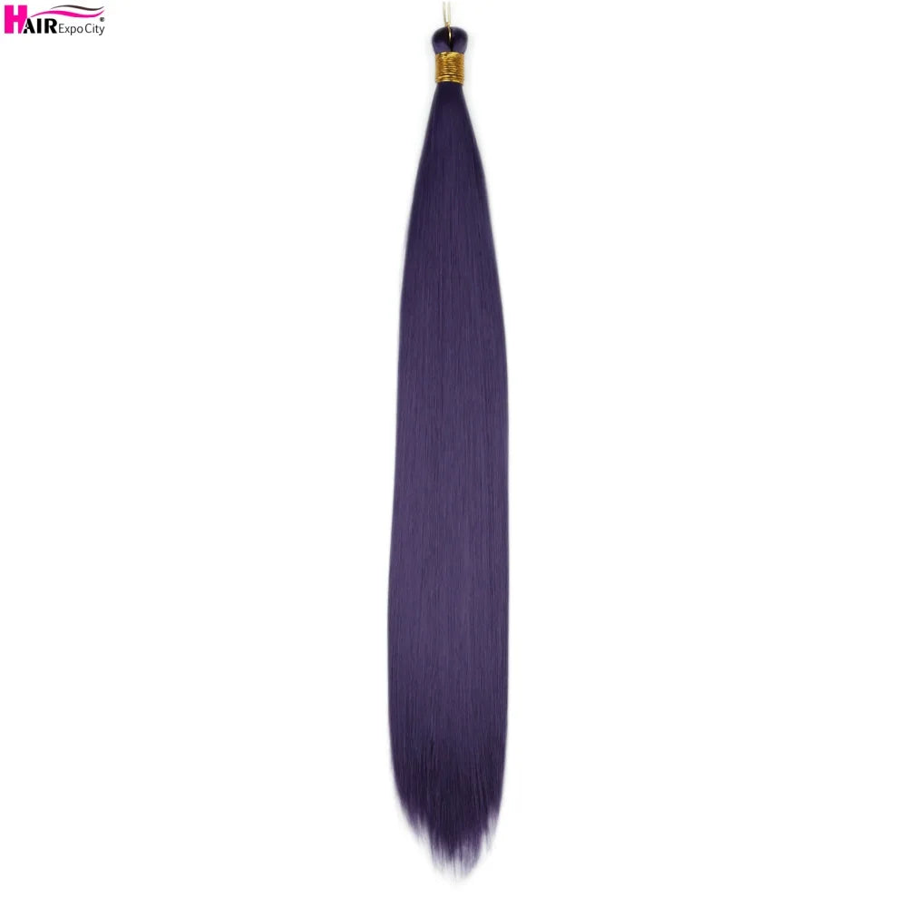 Bone Straight Braiding Hair 150g Silky Synthetic Hair For Box Braids Pre Stretched Ombre Crochet Braids Hair Extension
