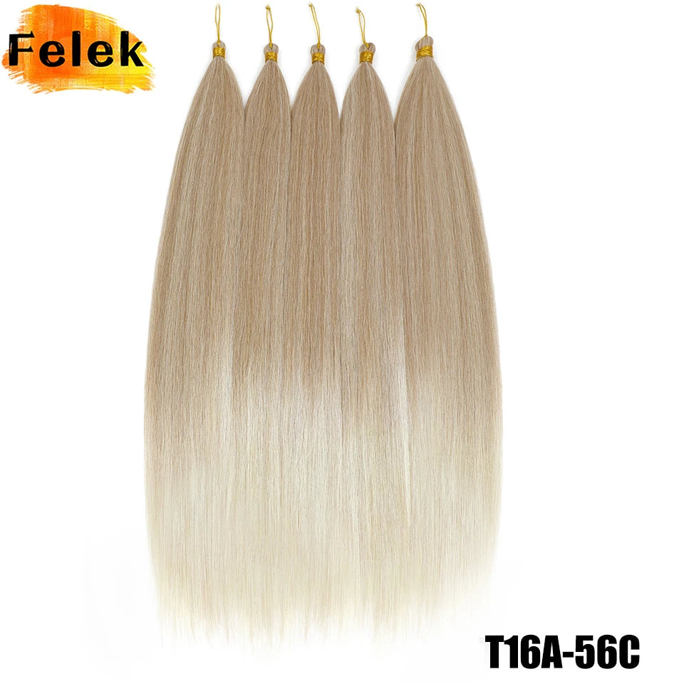 Synthetic Bone Straight Crochet Hair Extensions 30 Inch Hook Braids Ariel Straight Hair Weaving 1-3Pcs Purple Fake Hair Bundles