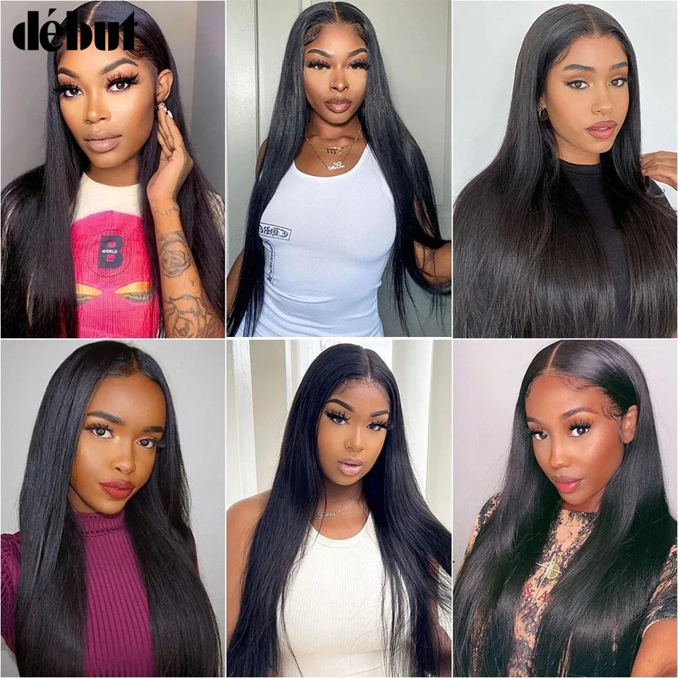 Debut Brazilian Straight Hair Double Drawn Natural Black Human Hair Weave Bundles Remy 27# 4# 6# 8# Blond 613 Human Hair Bundle
