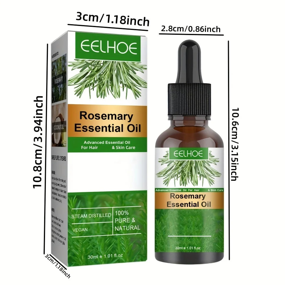 1.01oz Rosemary Hair Essential Oil Long Lasting Lightweight Rosemary Hair Essential Oil for Healthy Hair, with plant squalane