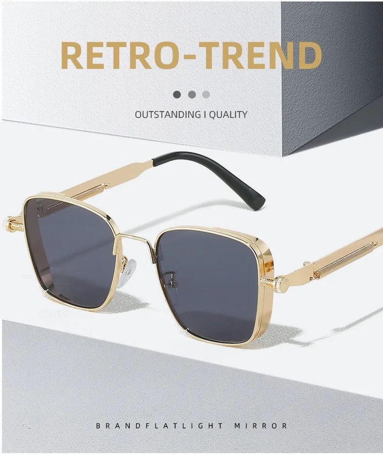 2025 Polarized Sunglasses Men High End Handsome Driving Special Anti UV High Quality Metal Punk Fashion Trends Sunglasses