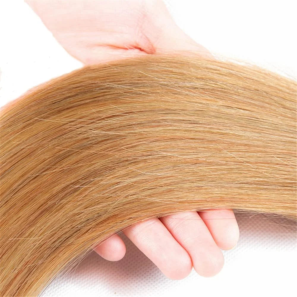 Straight Hair Bundles Human Hair 1/3/4 Pcs Virgin honey blond Hair Bundles Chocolate Brown reddish brown Straight Bundles