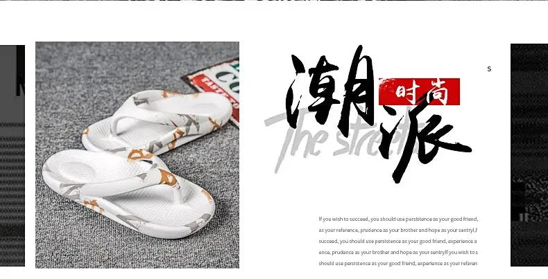 Fashion Daily Slippers for Men Anti Slip Soft Sole Lightweight Home Beach Outdoor Leisure Walking Footwear