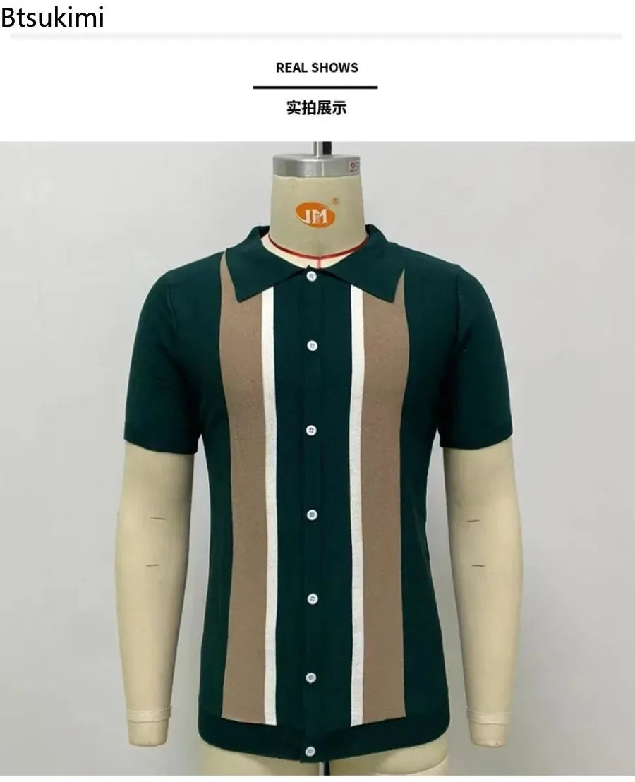 2026 Men's Summer Polo Shirt Short Sleeve Polo Business Party T-Shirt High Quality Men's Polo Shirt Streetwear Casual Knit Tops