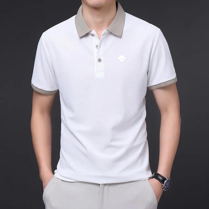 Designer Original Men's Polo Shirt New Lapel Exquisite Print Short Sleeve T-Shirt Versatile Casual Soft Business Men's clothing