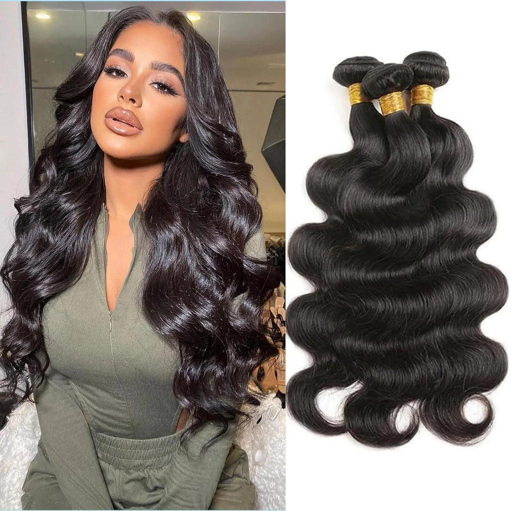 Brazilian Body Wave Human Hair Bundles Natural Hair Weave Deal 10-30Inch 100% Human Hair  Remy Hair Extensions